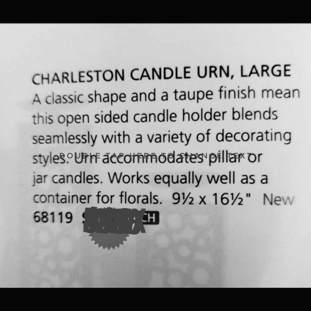 Celebrating Home Interiors Charleston Candle Urn Holder Lrg Metal painted rustic - Picture 7 of 8